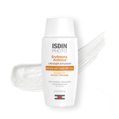 ISDIN Eryfotona Actinica: bote ultraligero con protección mineral SPF50+ para uso diario.