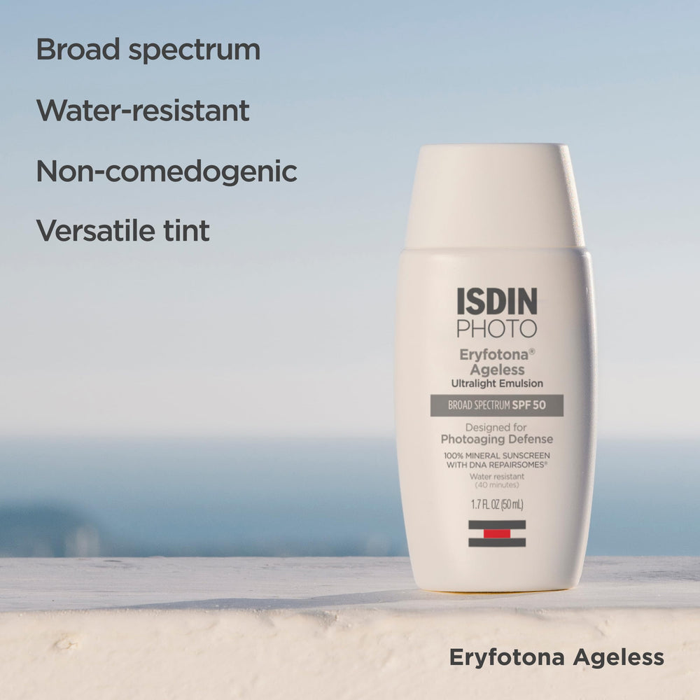 ISDIN Eryfotona Ageless: fórmula resistente al agua para días activos al aire libre.