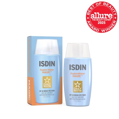 ISDIN Fusion Water MAGIC aplicación rápida, absorción instantánea para piel fresca.