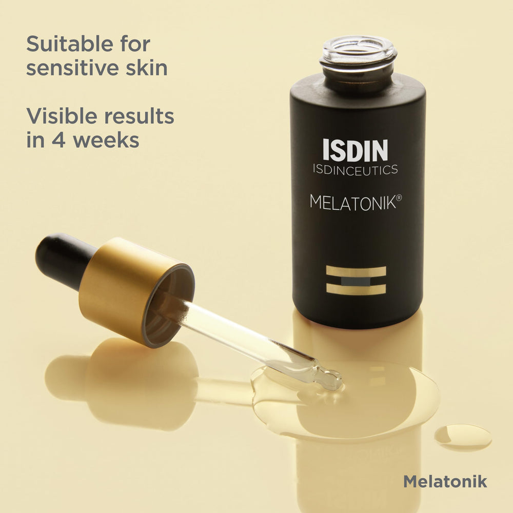 ISDIN Melatonik — texture sérum nocturne, absorption rapide et fini léger.