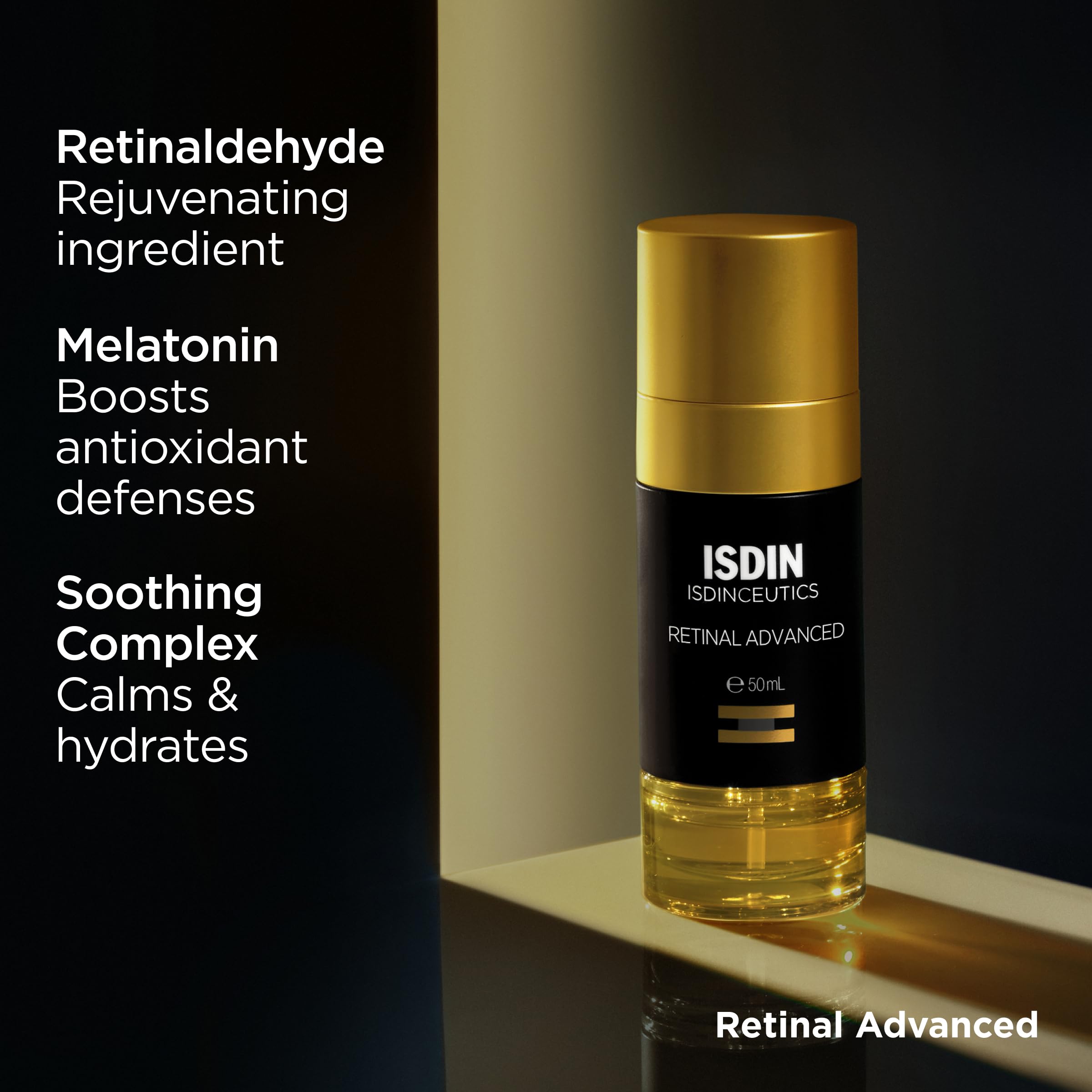 Bakuchiol et complexe apaisant dans ISDIN Isdinceutics Retinal Advanced.