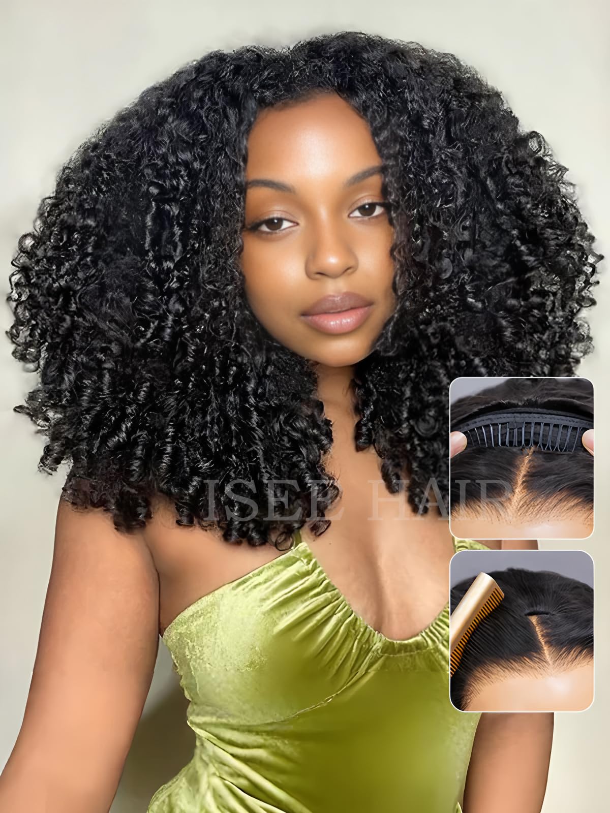 ISEE media-peluca-mezcla-pelo-propio, combinación suave con tu cabello