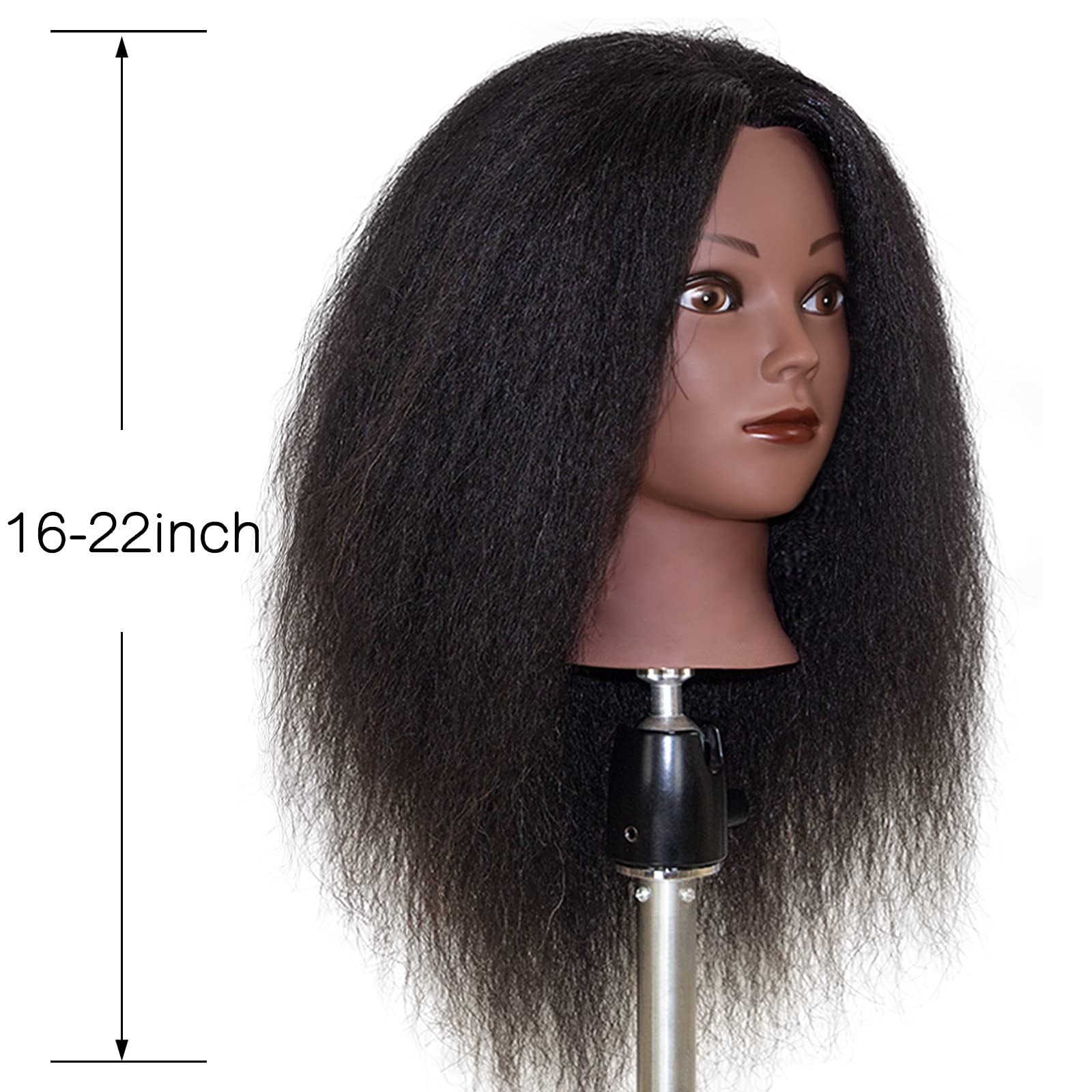 ISHOTAIME cabeza maniquí con cabello de 18 pulgadas de hebra máxima
