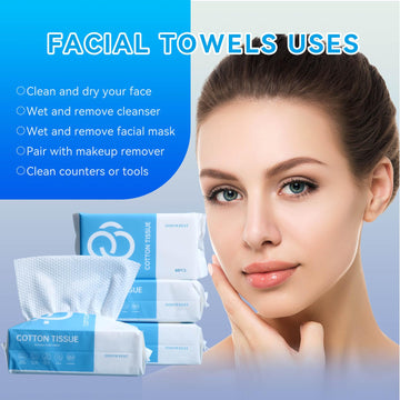 ISHOWBEST, toallas faciales desechables de 20x18 cm, practicidad para cuidado diario.