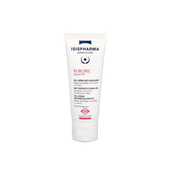 IsisPharma Ruboril Expert M: bote-vertido mostrando crema calmante para rojeces