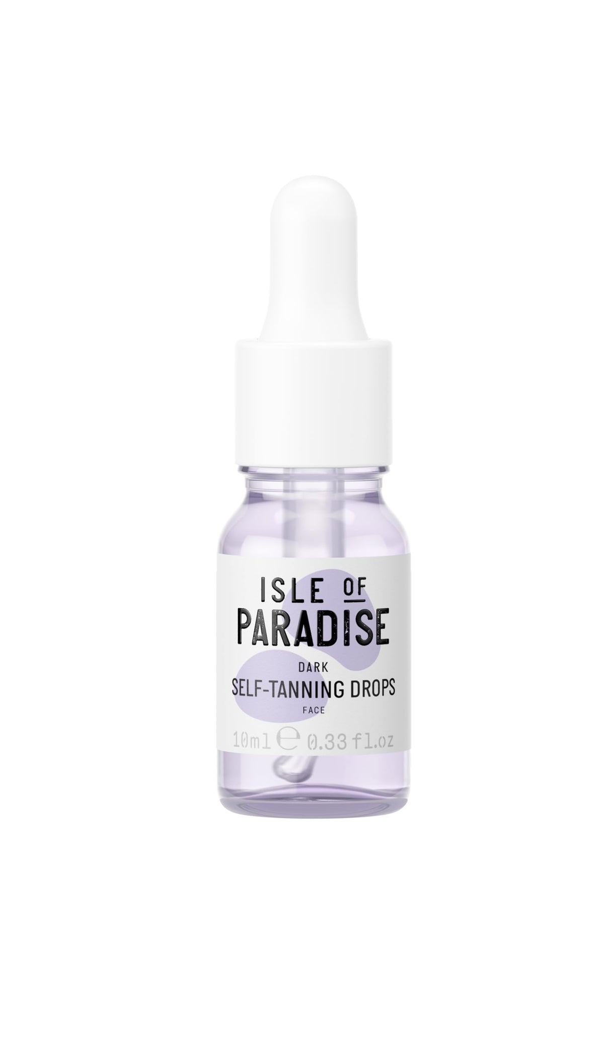 Isle of Paradise Drops, botella con gotero para bronceado personalizado.