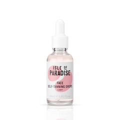 Gotas autobronceadoras Isle of Paradise sobre rostro y cuerpo para tono natural.