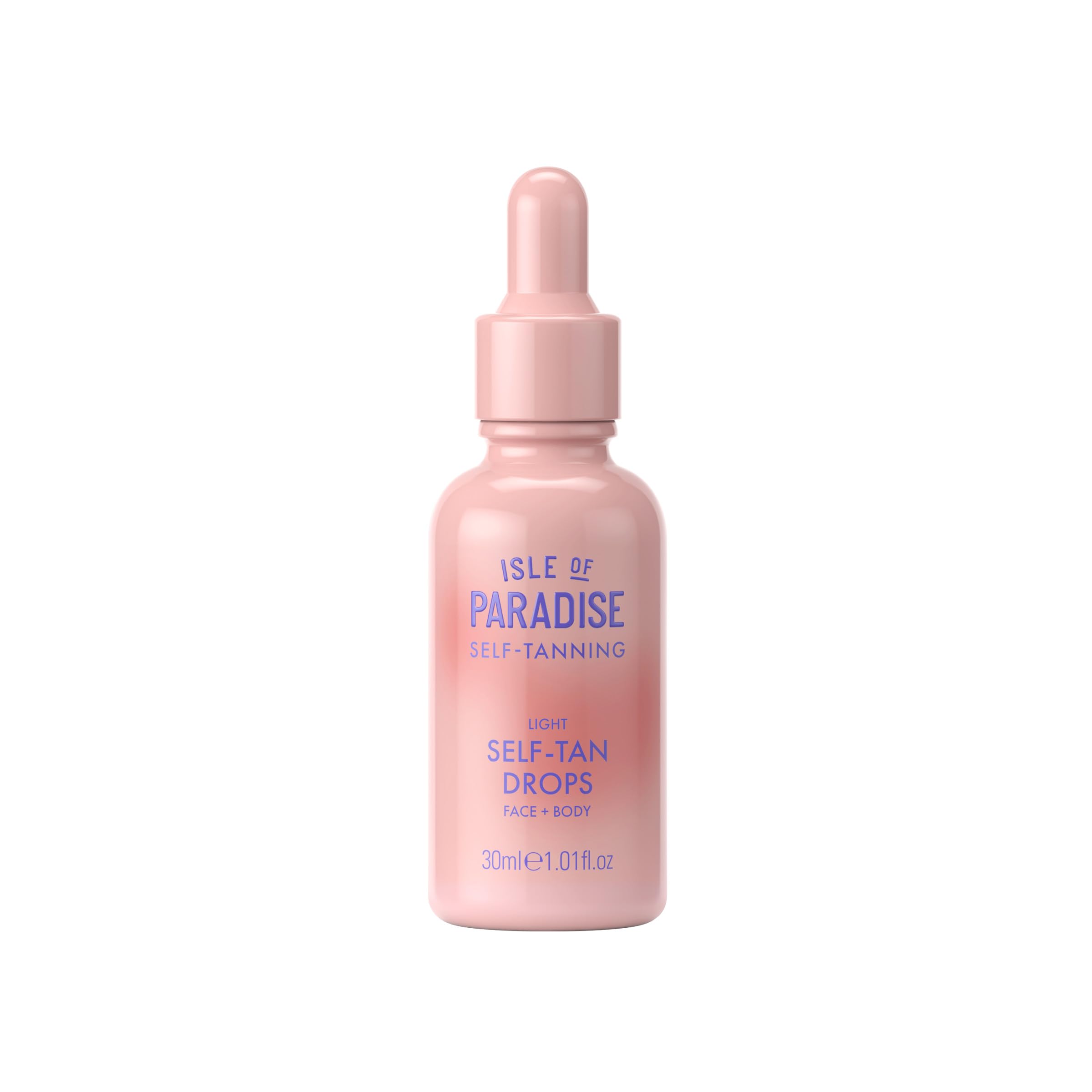 Isle of Paradise gotas bronceado facial y corporal, tono natural y duradero.