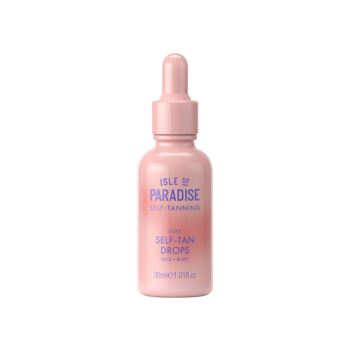 Isle of Paradise gotas bronceado facial y corporal, tono natural y duradero.