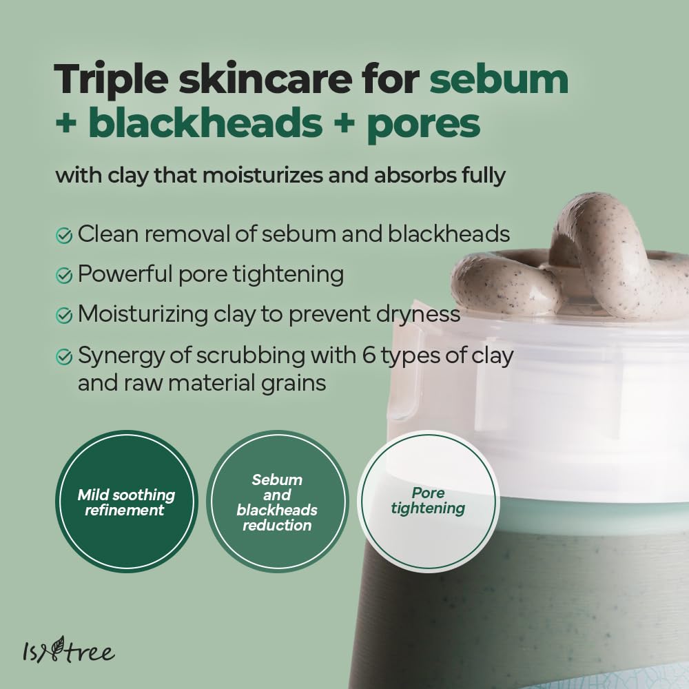 IsNtree Mascarilla Arcilla Mugwort Calmante, aplicación suave en piel sensible