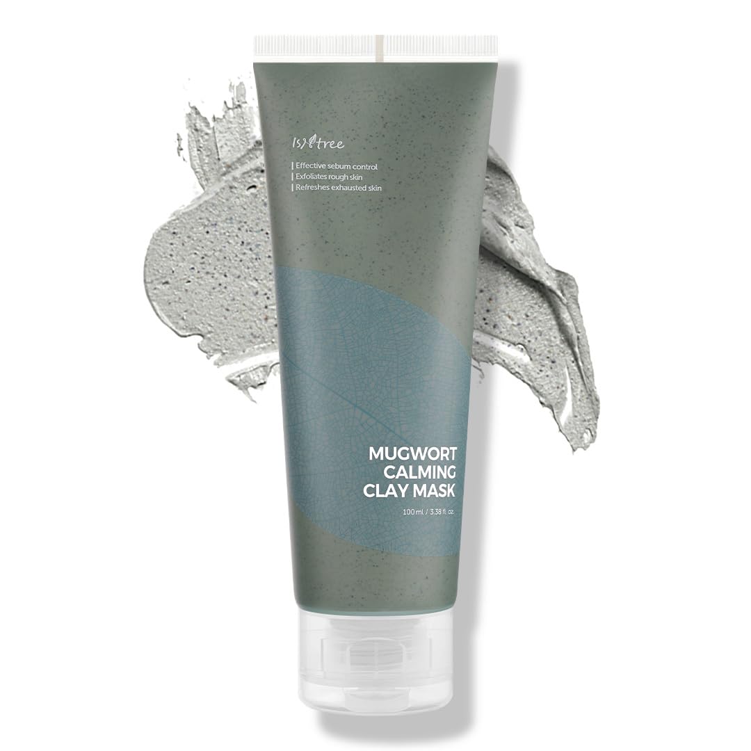 IsNtree Mascarilla Arcilla Mugwort Calma, envase práctico para limpieza suave de poros