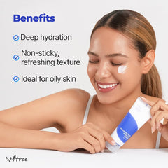 IsNtree Agua gel hidrata sin grasa, ideal para piel combinada.