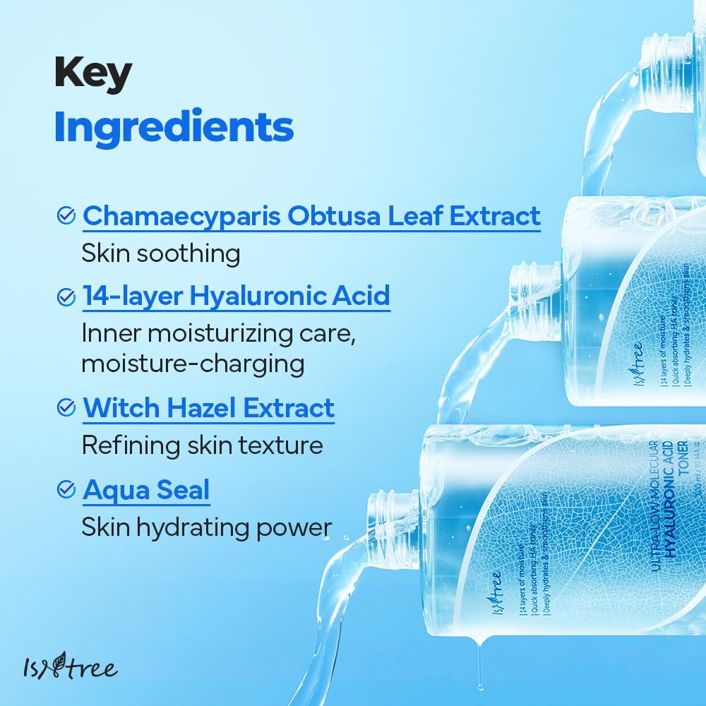 ISNTREE Toner: envase minimalista ideal para el baño o tocador