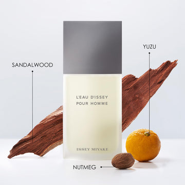Issey Miyake L'Eau d'Issey Pour Homme: tapa gris contemporánea y estilo moderno.