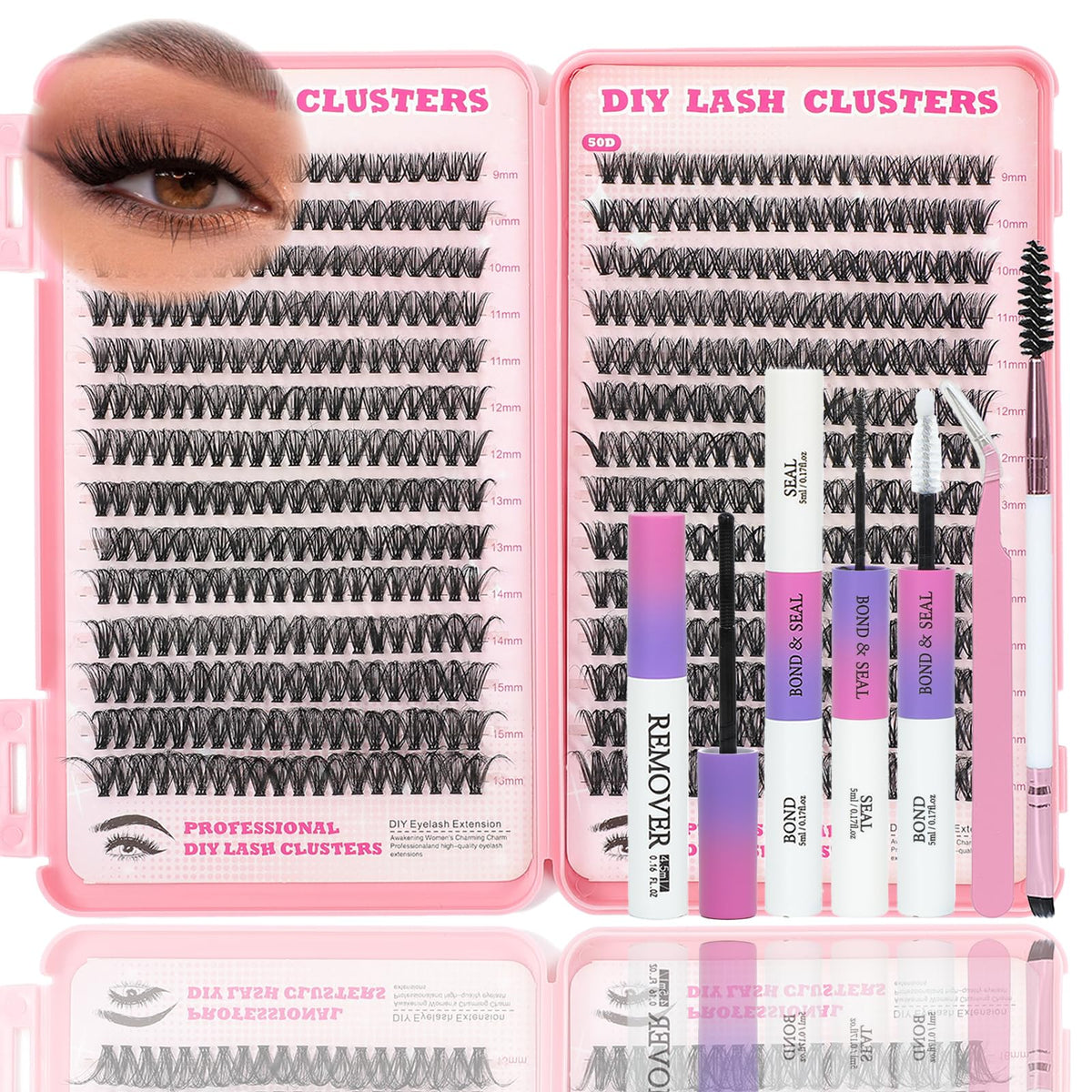 ISTGIFT Kit de clústeres para pestañas, contenido compacto para fijar y delinear pestañas.