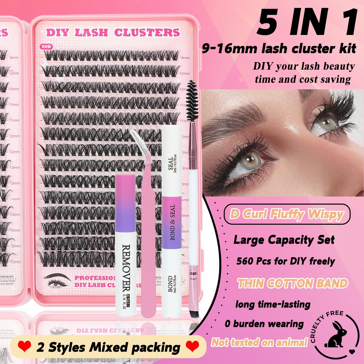 ISTGIFT Kit de clústeres para pestañas, densidades 30D-80D para estilos personalizables.