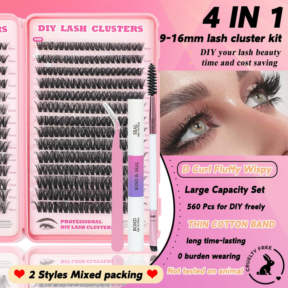 ISTGIFT Conjunto de agrupaciones de pestañas con longitudes 9-16mm para efectos naturales