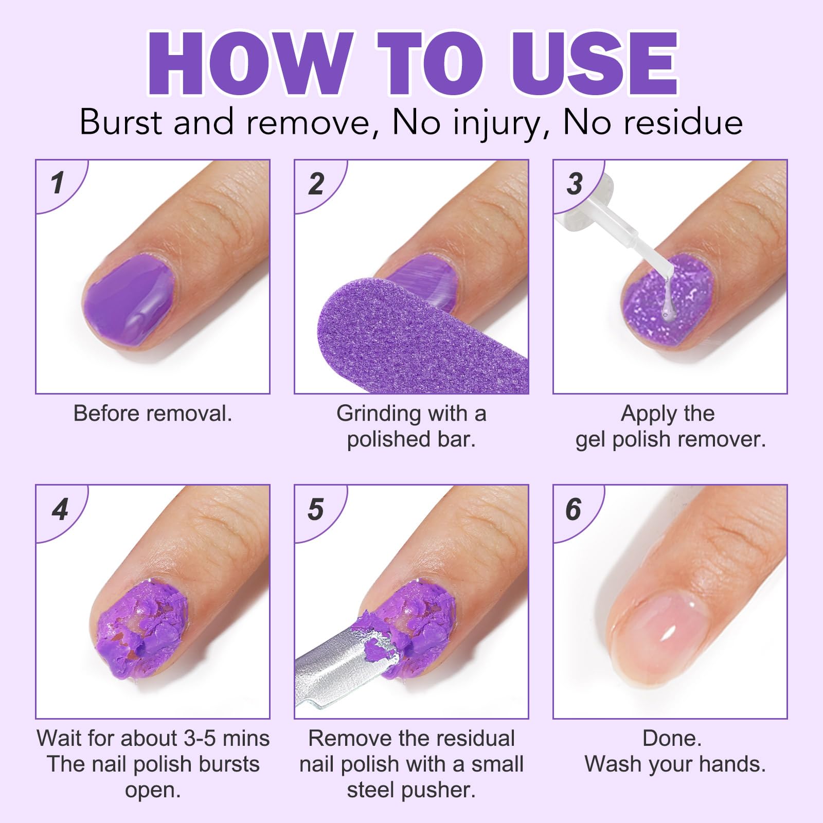 ISUNRISE Gel Remover Aplicacion rapida, lista en minutos para cambiar color.