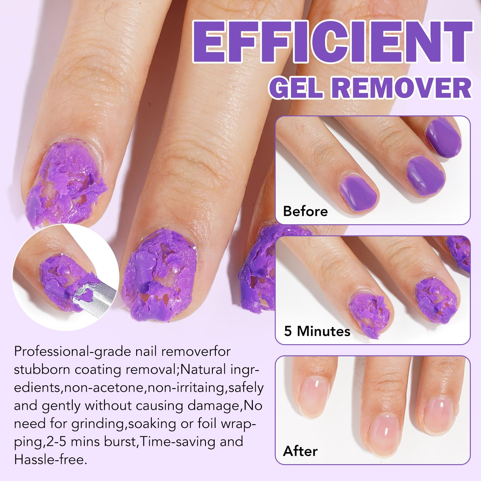 ISUNRISE Gel Remover Cuticula Empujador incluido facilita la preparacion de uñas.