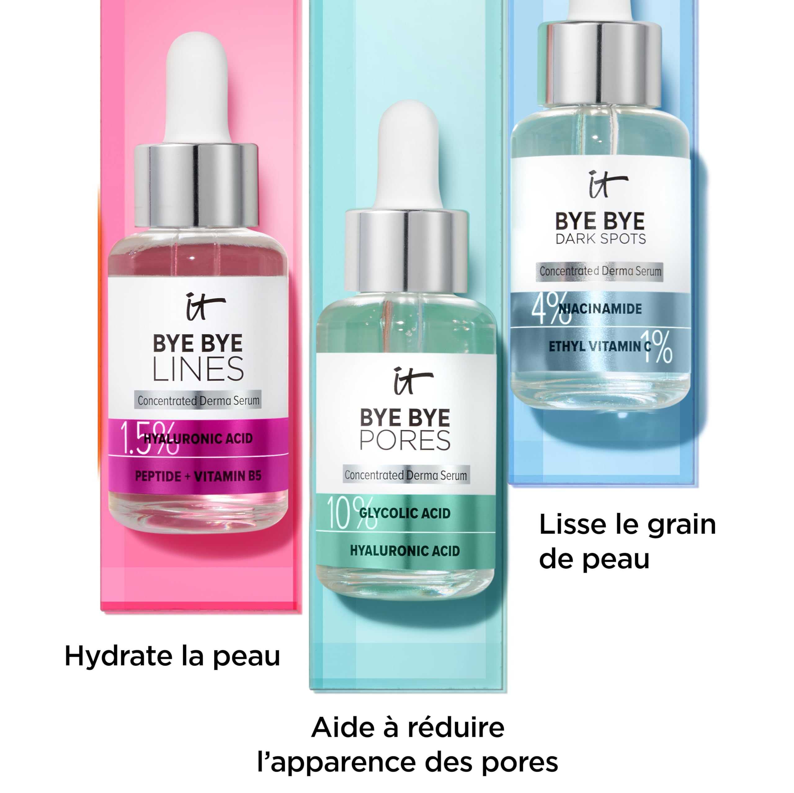 It Cosmetics Bye Bye Lines Serum se combina con crema hidratante para rutina.