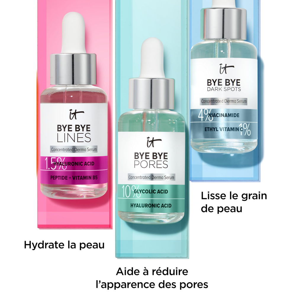It Cosmetics Bye Bye Lines Serum se combina con crema hidratante para rutina.