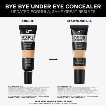 IT Cosmetics Bye Bye Under Eye Concealer Light Tan, tono iluminador para un acabado luminoso.