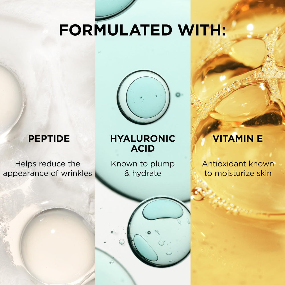 Ingrédients nourrissants: céramides et peptides pour le soin quotidien.