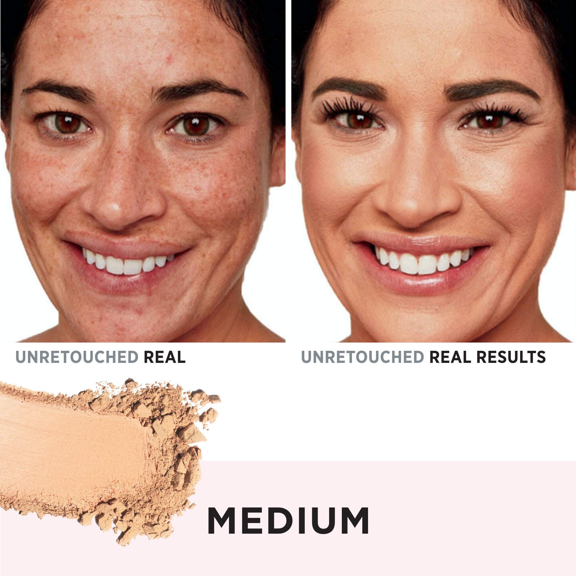 IT Cosmetics CC+ Airbrush Perfecting Powder closeup montrant le fini floutant.