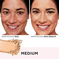 IT Cosmetics CC+ Airbrush Perfecting Powder closeup montrant le fini floutant.