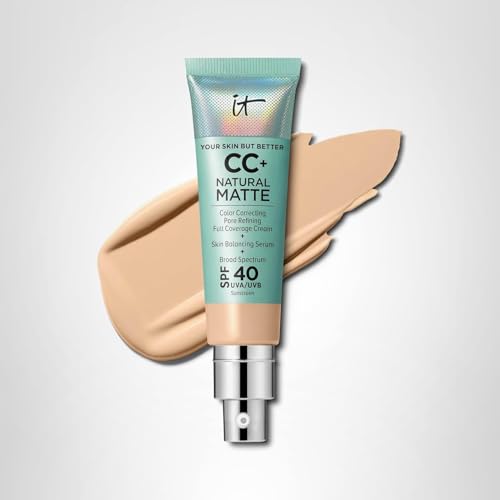 Uso diario con IT Cosmetics CC+ Crema Natural Mate y brocha para acabado perfecto.