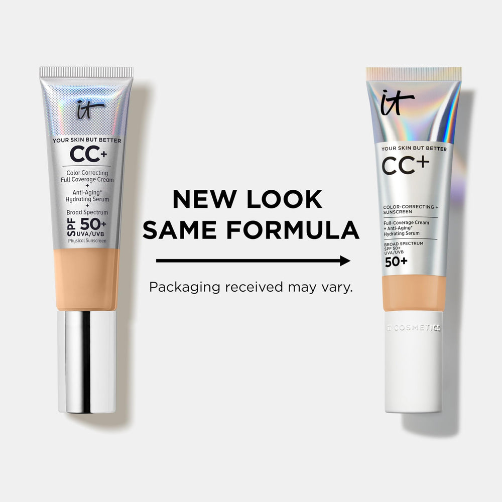 Peptides in IT Cosmetics CC+ Cream label for skin-plumping look
