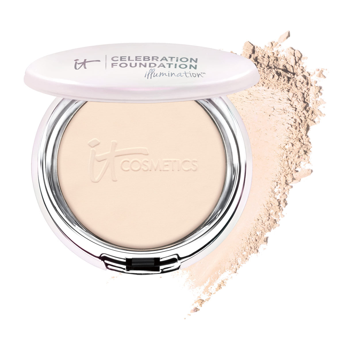 IT Cosmetics Celebration Foundation Illumination en compacto para acabado suave y luminoso.