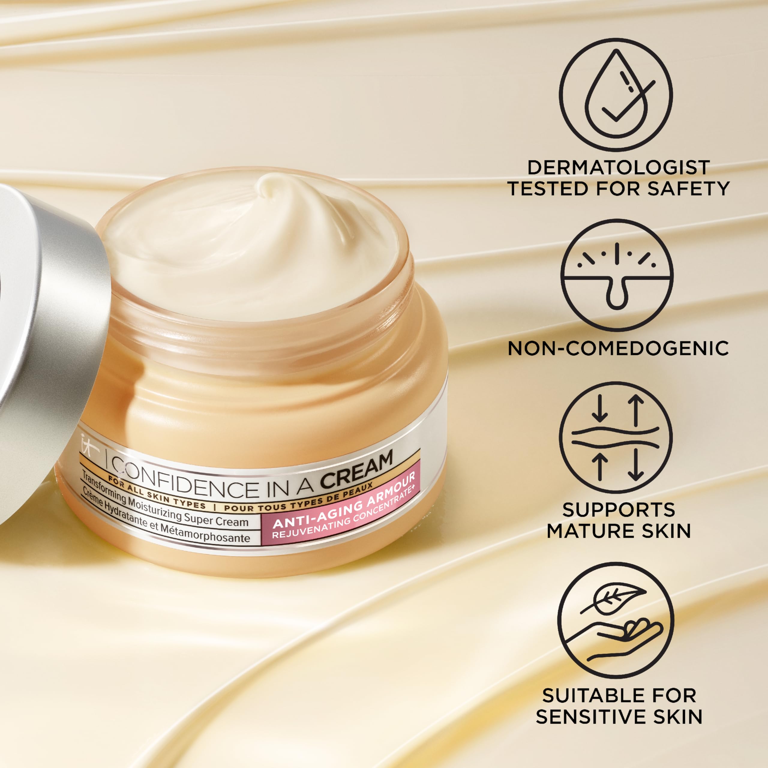 IT Cosmetics Confidence in a Cream, aroma suave y sensación confortable