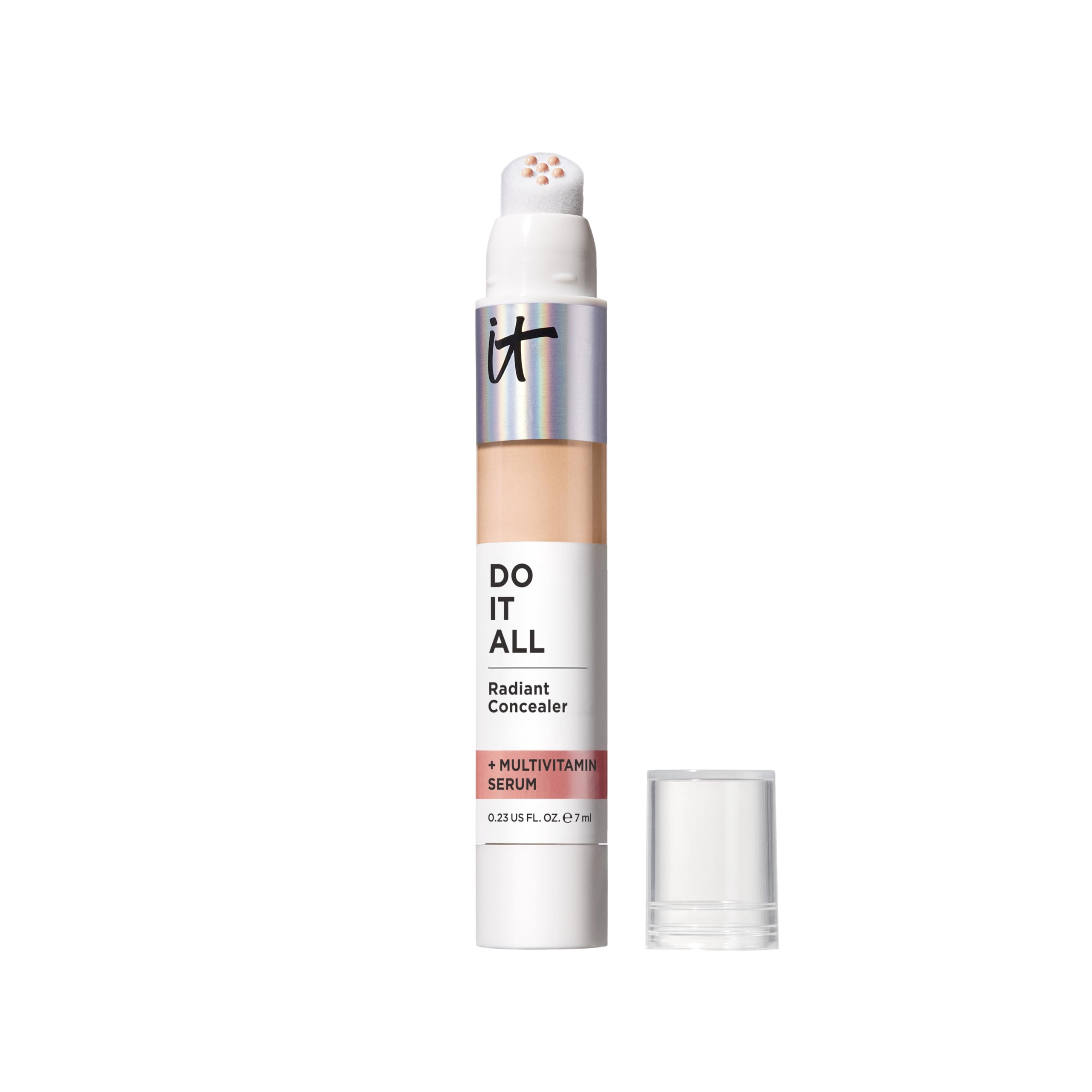 IT Cosmetics Do It All Radiant Concealer, aplicador suave para cobertura precisa sin pliegues.