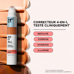 IT Cosmetics Do It All Radiant Concealer packaging tube élégant facile à transporter.