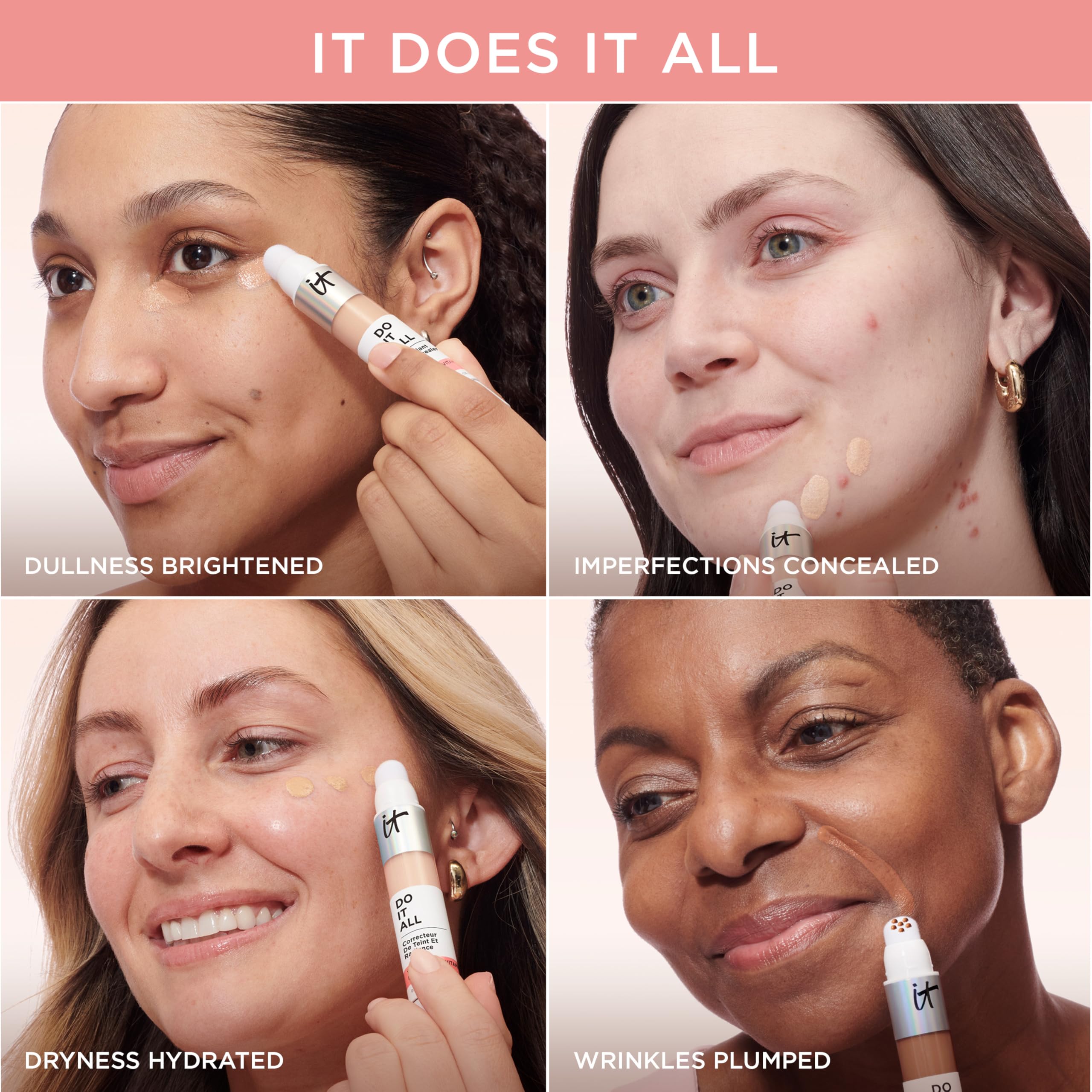 It Cosmetics Do It All Radiant Correcteur - hydratation 24h grâce à l'acide hyaluronique.