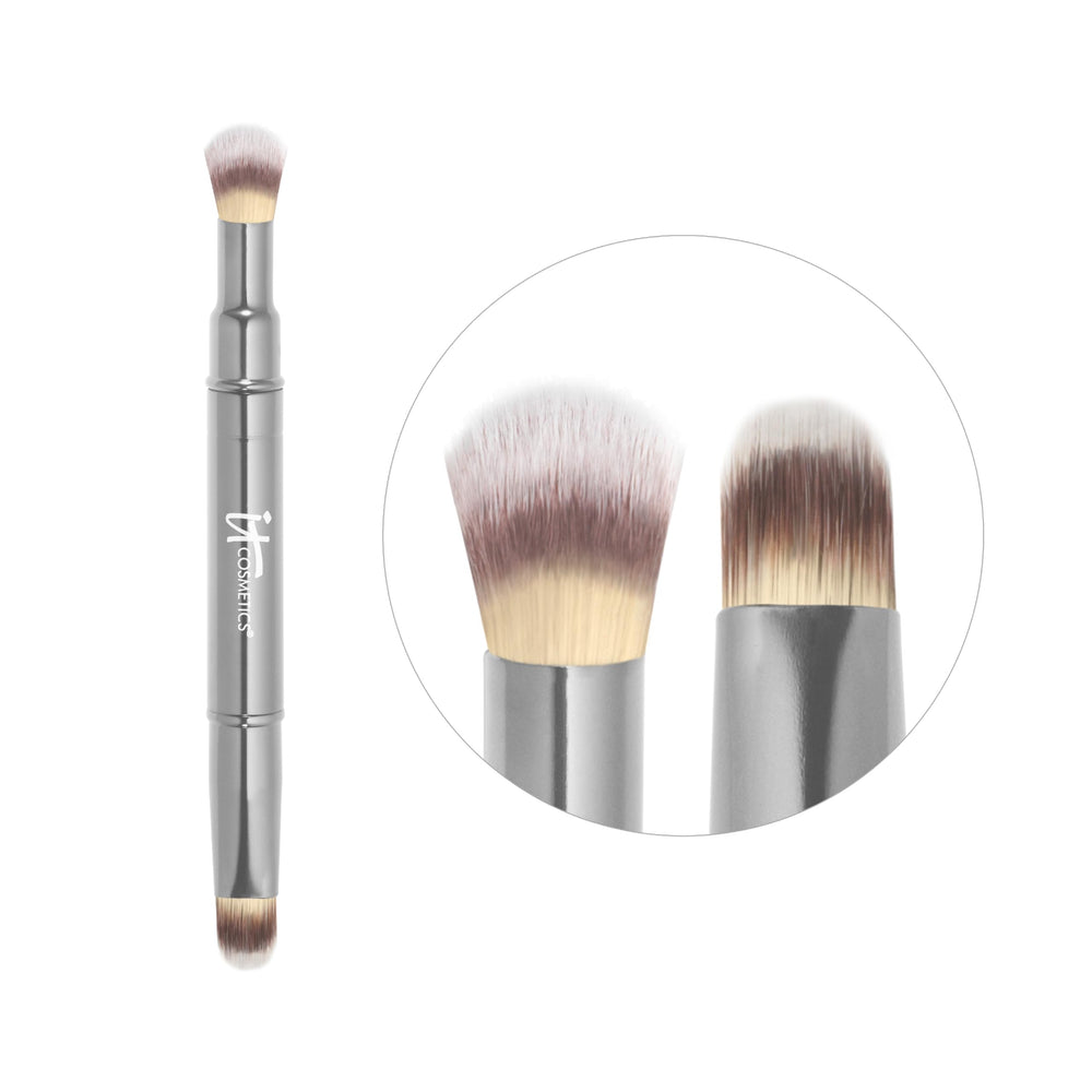 IT Cosmetics Heavenly Luxe Dual Airbrush Concealer Brush #2, diseño fácil de limpiar para mantenimiento sencillo.