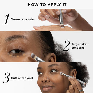 IT Cosmetics Heavenly Luxe Dual Airbrush Concealer Brush #2, mango ligero para uso cómodo todo el día.