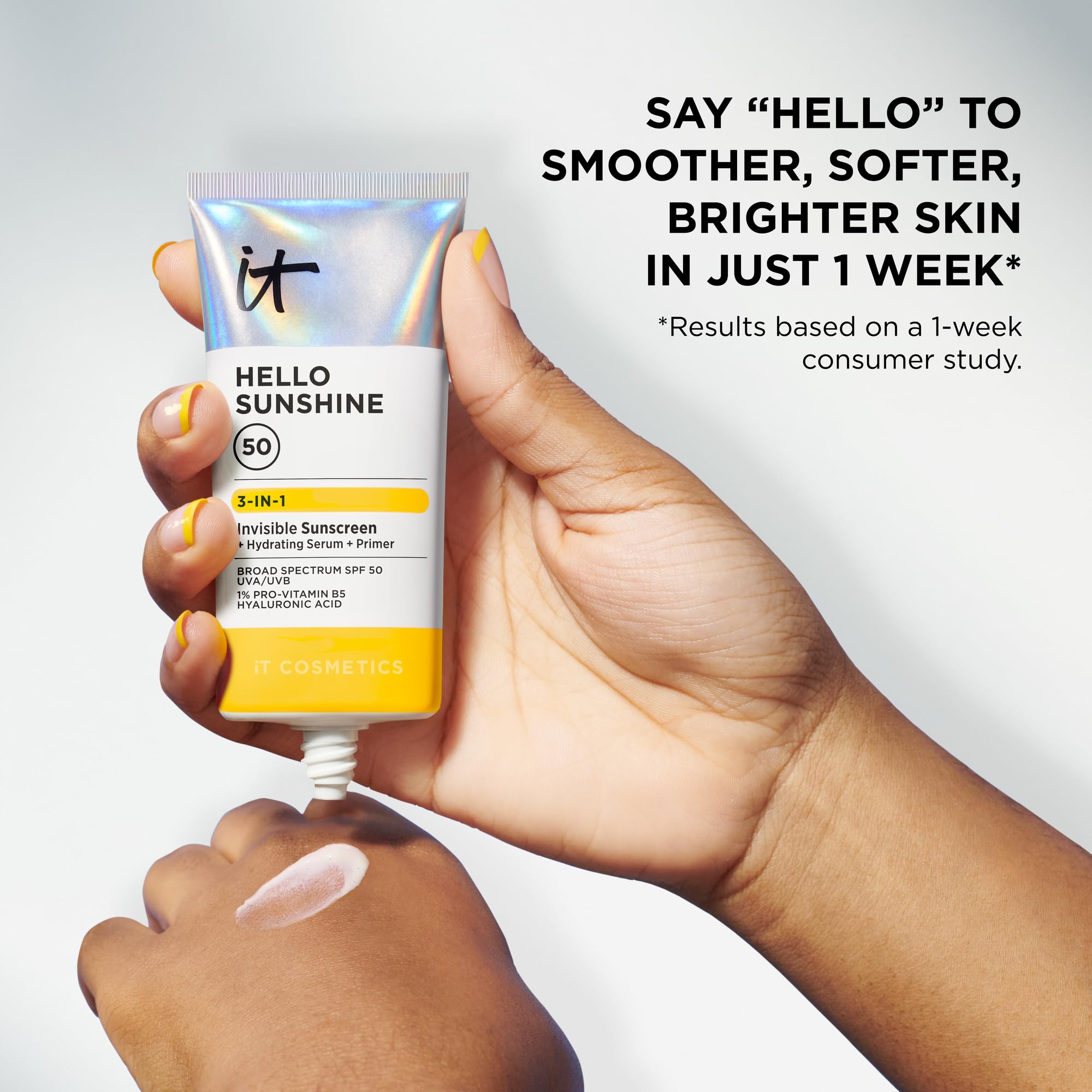 Protección diaria SPF 50 para la piel expuesta de IT Cosmetics Hello Sunshine.