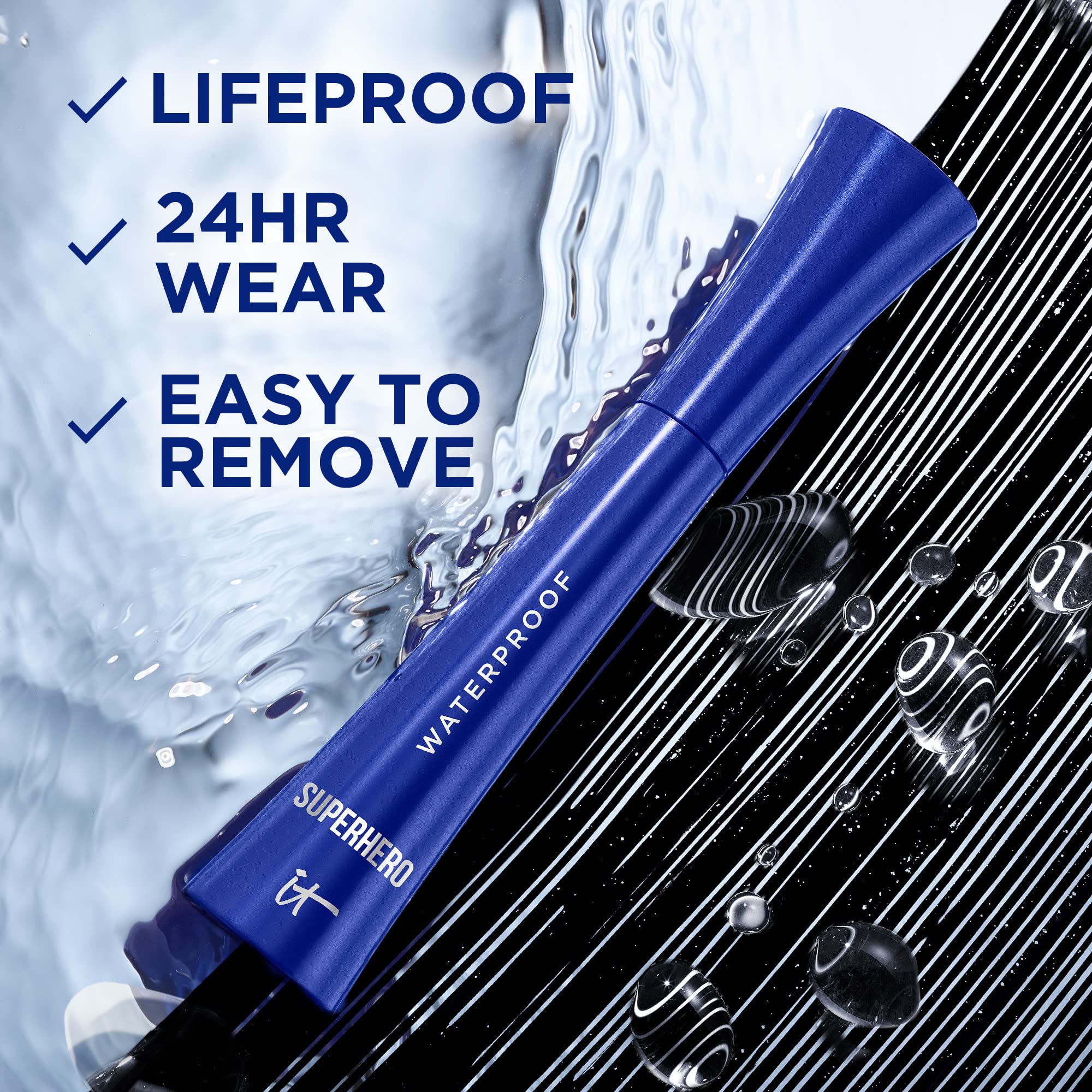 IT Cosmetics Superhero Mascara: resistencia al sudor y humedad para uso diario.