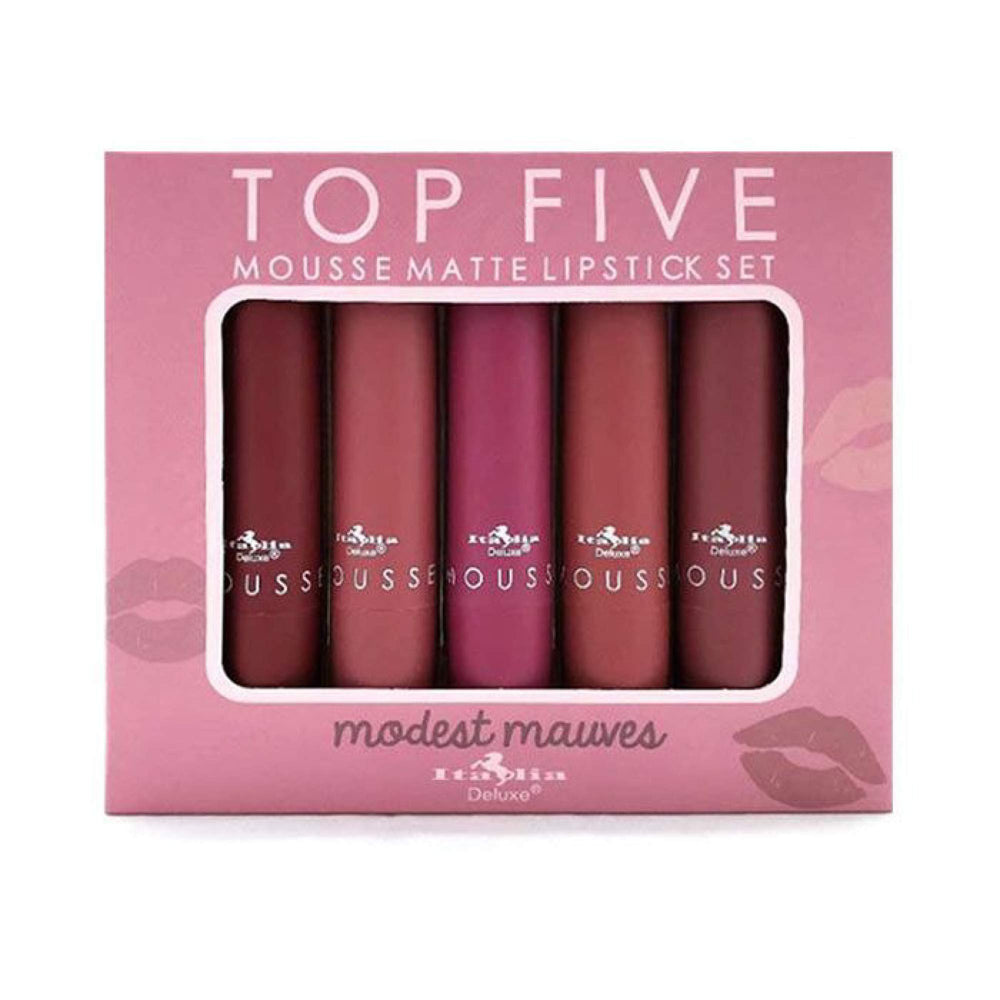 Italia Deluxe Set de labiales mousse matte con empaque elegante para regalo