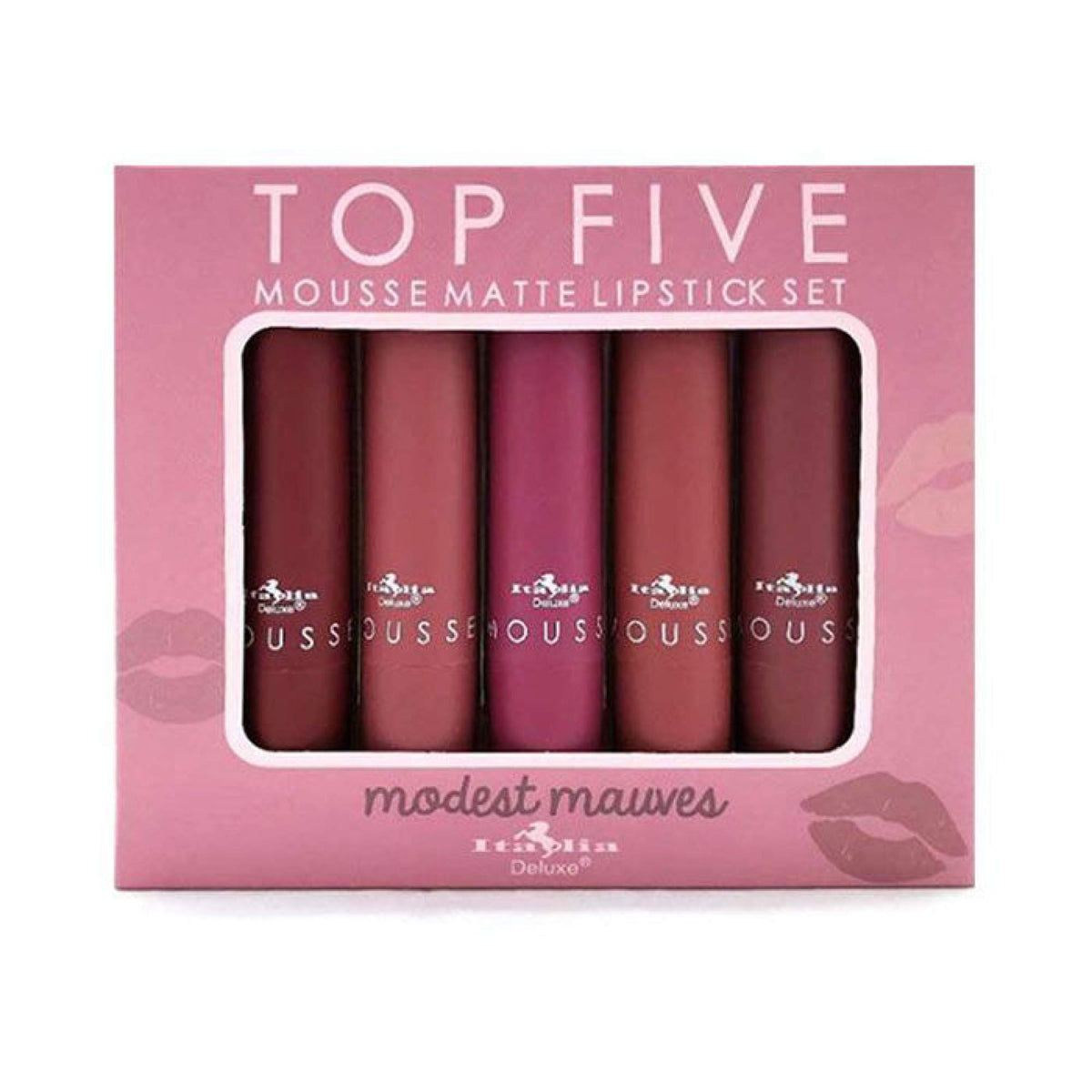 Italia Deluxe Set de labiales mousse matte con empaque elegante para regalo
