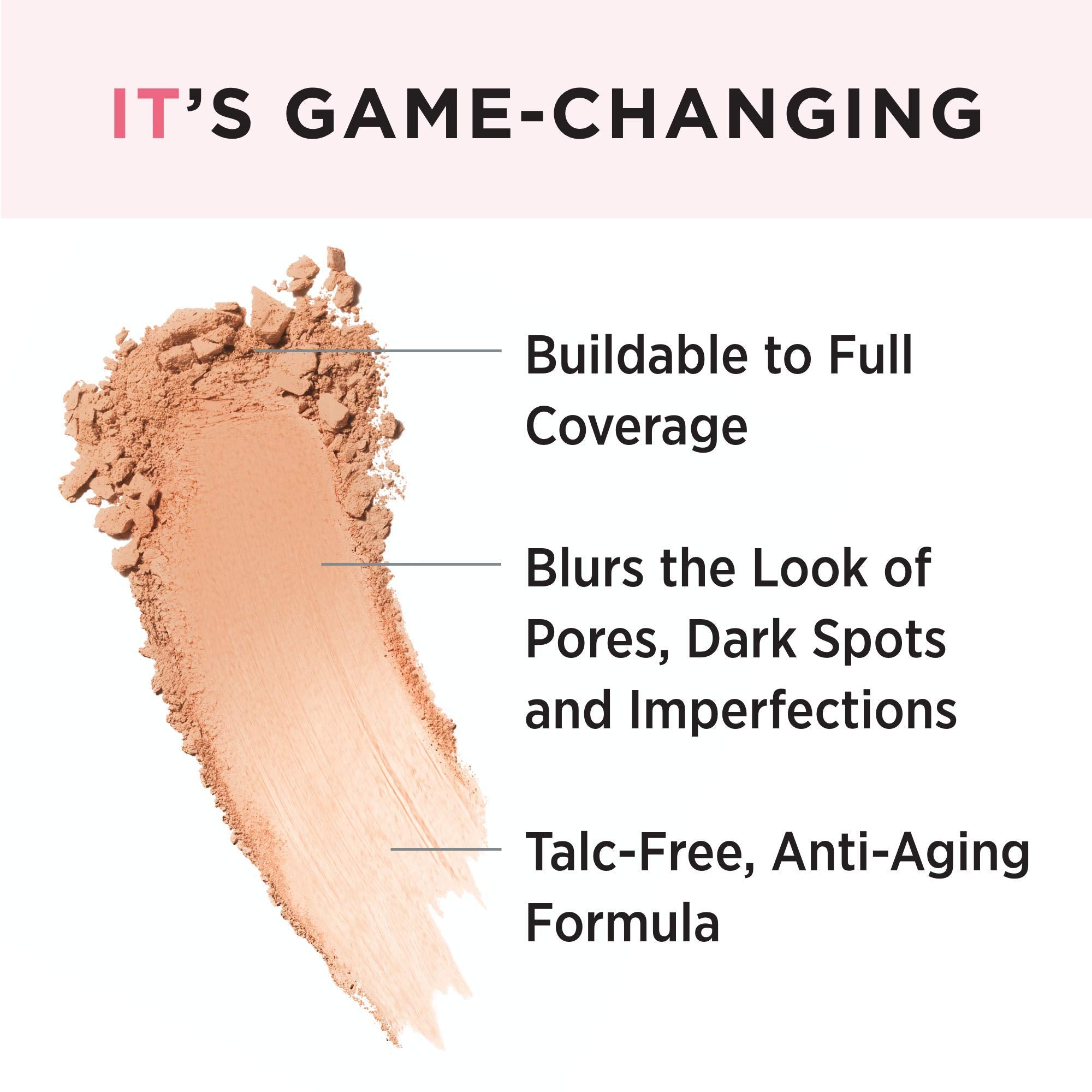 IT Cosmetics CC+ Airbrush Powder Tan, cubre poros sin apelmazar.