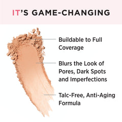 IT Cosmetics CC+ Airbrush Powder Tan, cubre poros sin apelmazar.