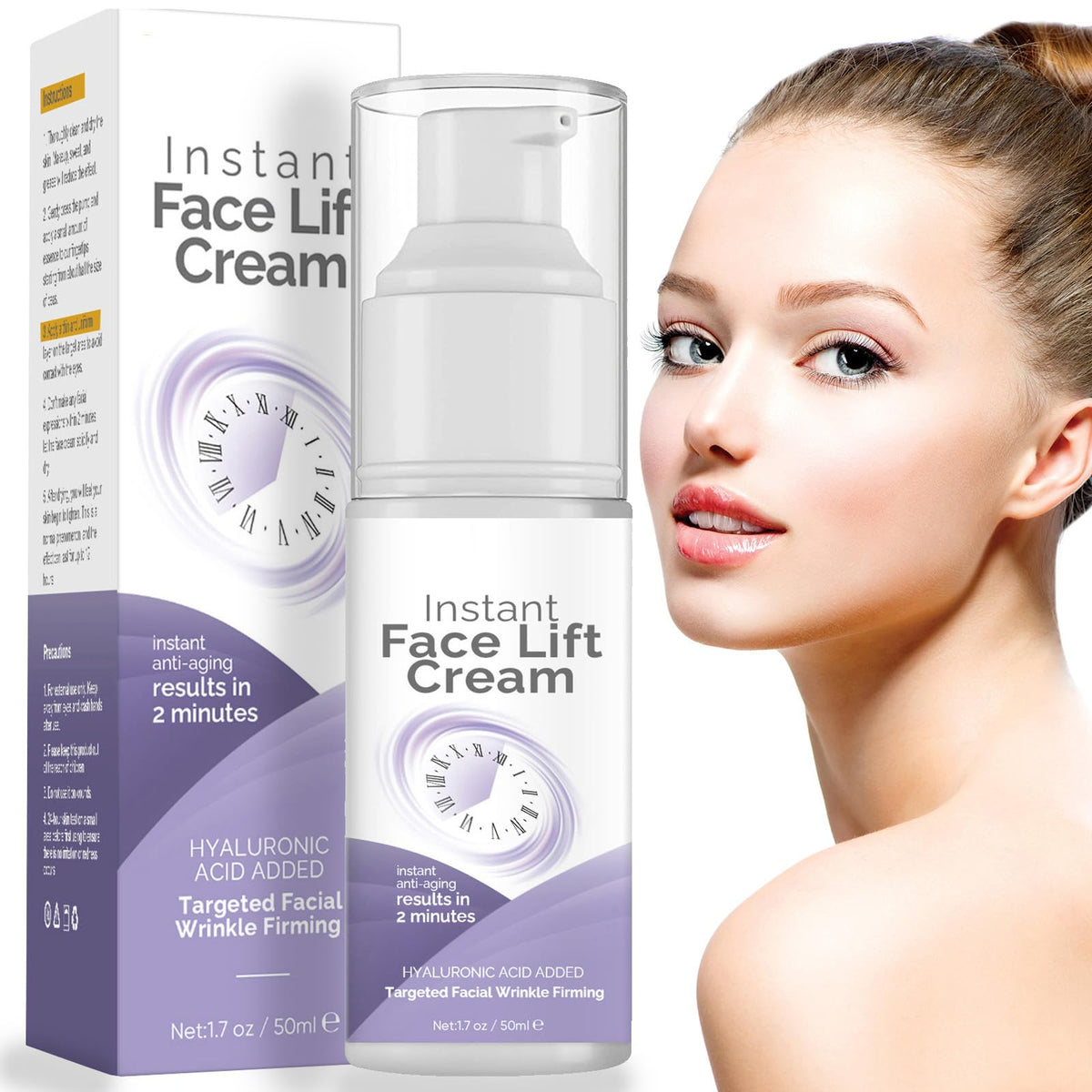 ITECFREELY Crema Elevación Facial Instantánea, bote elegante para levantamiento inmediato de la piel.
