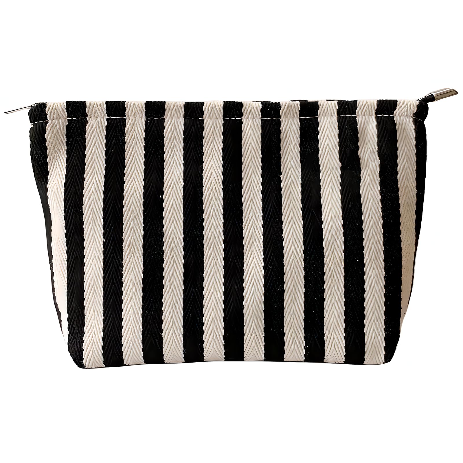 Itgowisa bolso maquillaje rayas: diseño a rayas para uso diario y viaje.