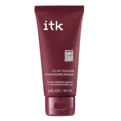 ITK Mascarilla arcilla cambio color, aplicación suave para piel limpia y poros listos para respirar.
