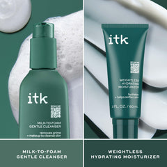 Itk Skincare crema hidratante ligera, humecta sin sensación grasa.
