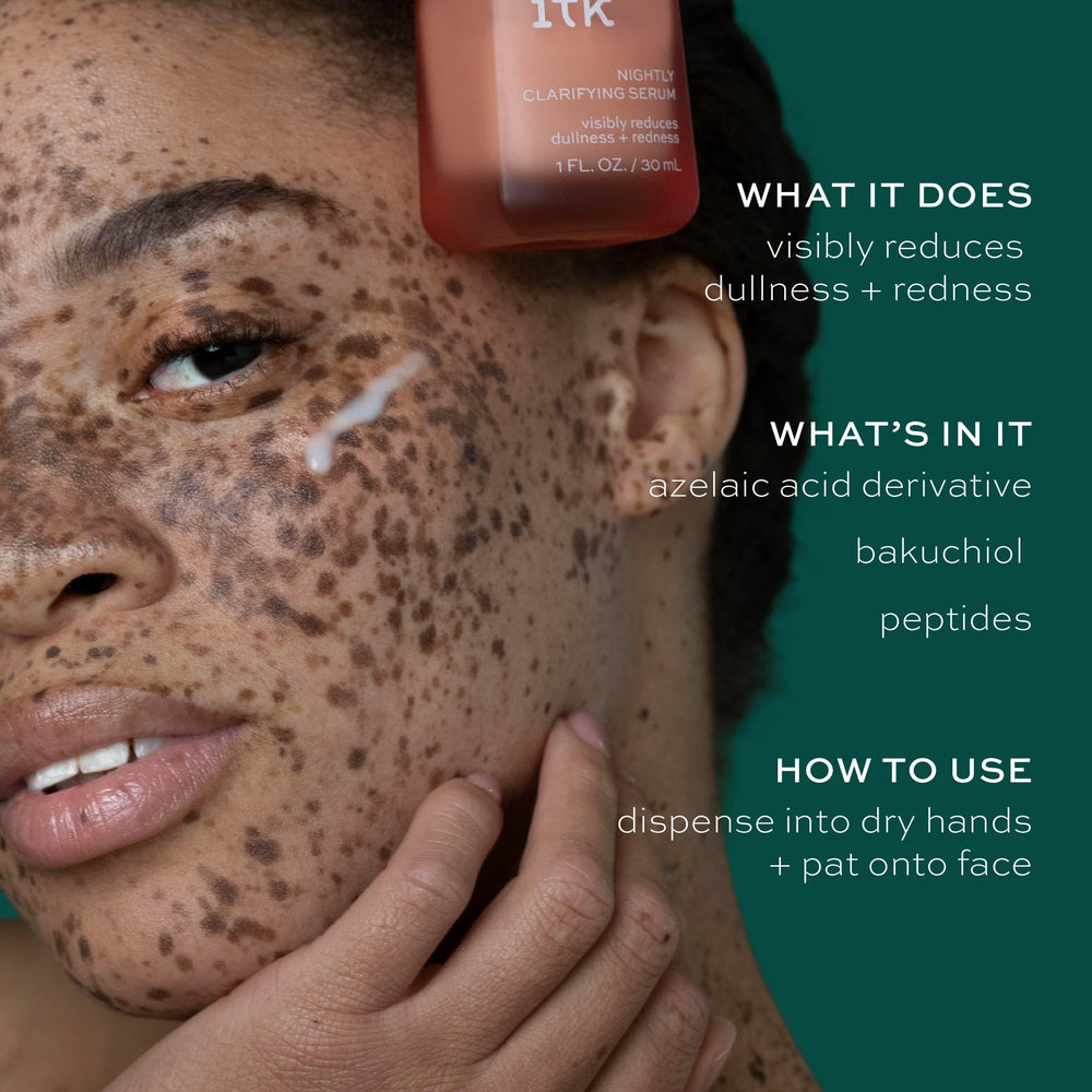 ITK Skincare Sérum Noche: dispensador fácil para rutina nocturna.