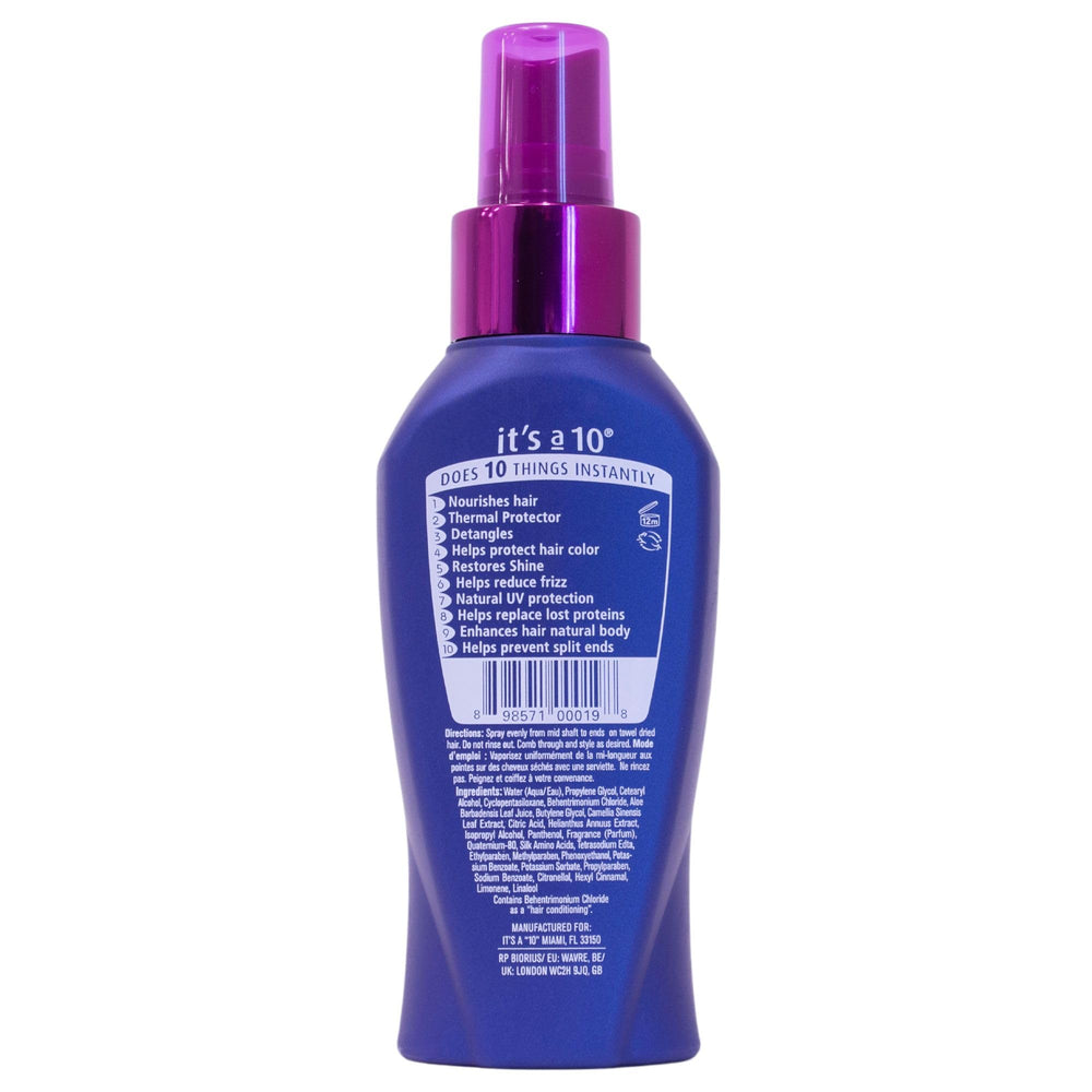 It's a 10 Haircare Aplicación sin enjuague en la palma para peinado rápido.